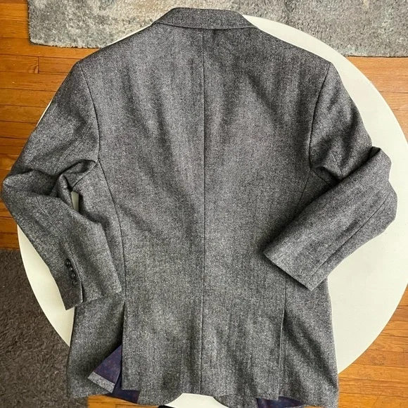 Original Penguin Men’s Decon Tweed Blazer Jacket Size Large Gray Wool Blend